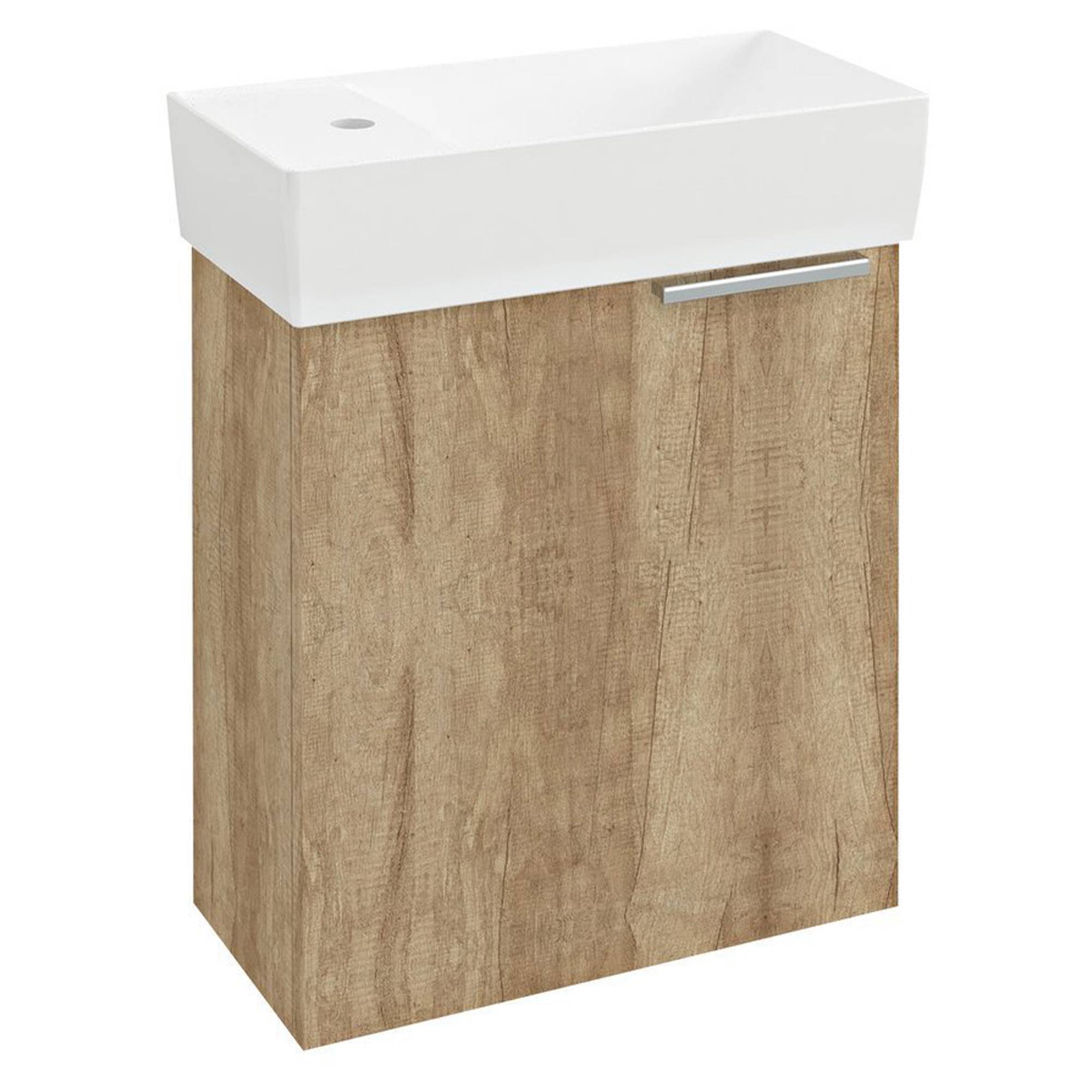 Badrumskommod Lunelle Alabama Ek 47 cm med Handfat Vit