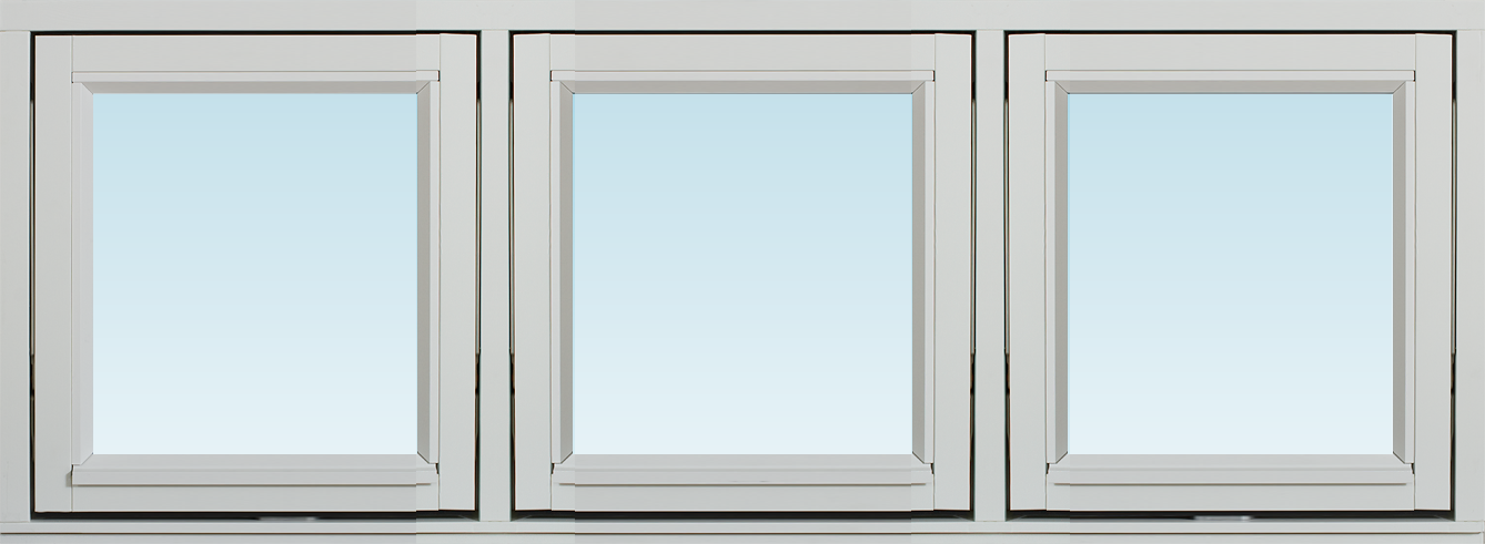 Svenska Fönster SF vridfönster  1180x580mm 3-luft, insida trä utsida trä, 3-glas  (12x6)