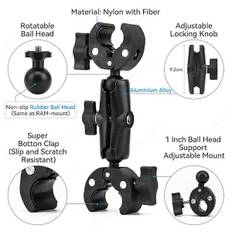 DB Motorcykel Cykel Dobbelt Klemmebeslag Til Insta360 One X2 X3 X4 GoPro 12 11 10 SJCAM Selfie Stick Monopod Mount Styr Stand