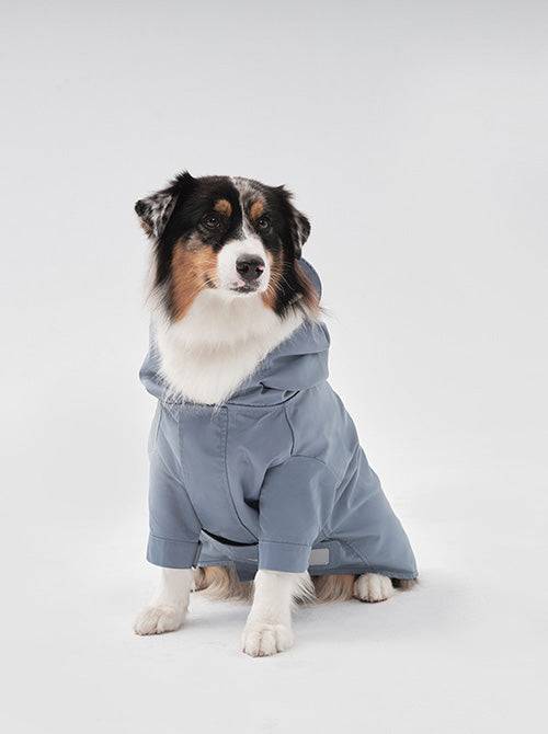 Light Blue Adjustable Dog Raincoat | Waterproof & Hooded | PEHOM - L (L)