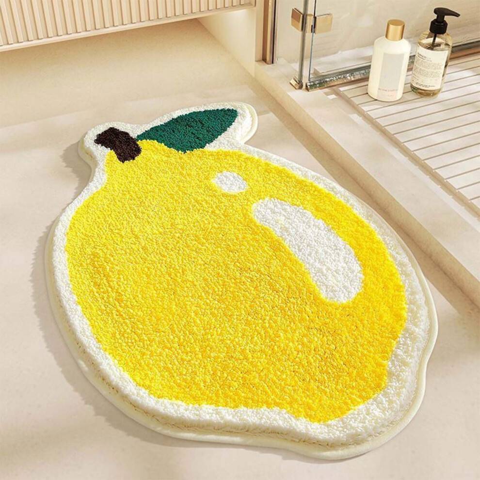 Citron bademåtte blødt absorberende skridsikkert tæppe 40x60cm