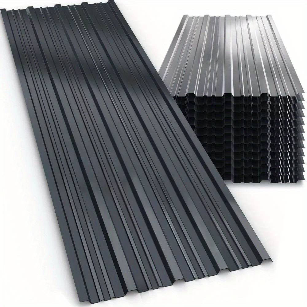 24 Corrugated Metal Profile Sheets, 129cm X 45cm = 14m² Roof Sheeting For Tool Shed - Galvanized Steel Roofing Panels, Temporary And Removable