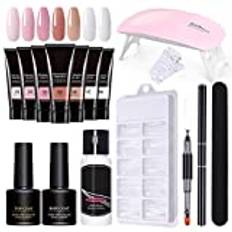 Nagelförlängning gelset, naglar, polygelnagel, snabbförlängning, nagelförlängning, UV-gelset, snabbyggande gel, manikyrset, allt-i-ett-kit, presentset, trendig nagel