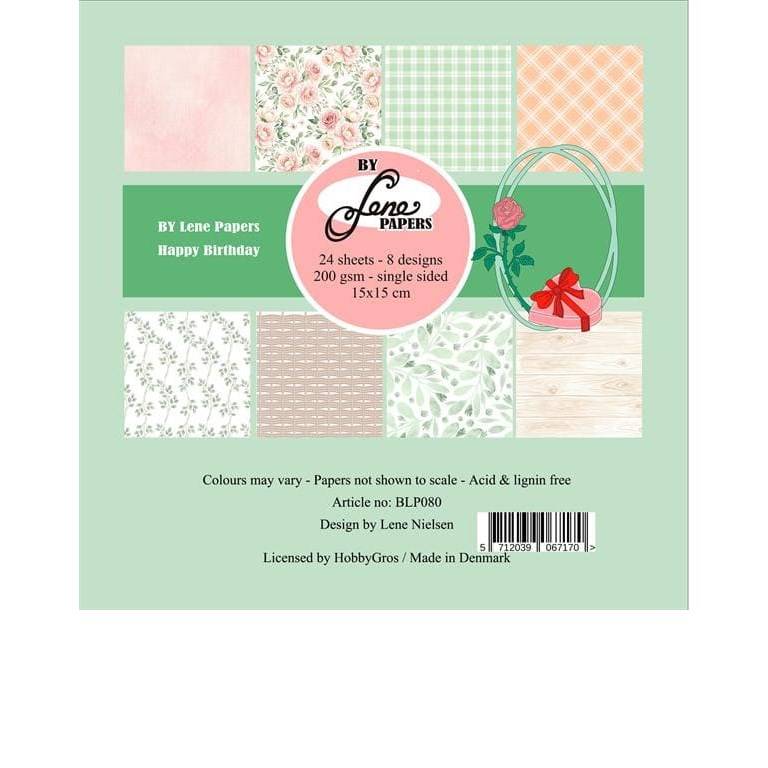 Scrapbookingpapper - 15x15cm - Happy Birthday
