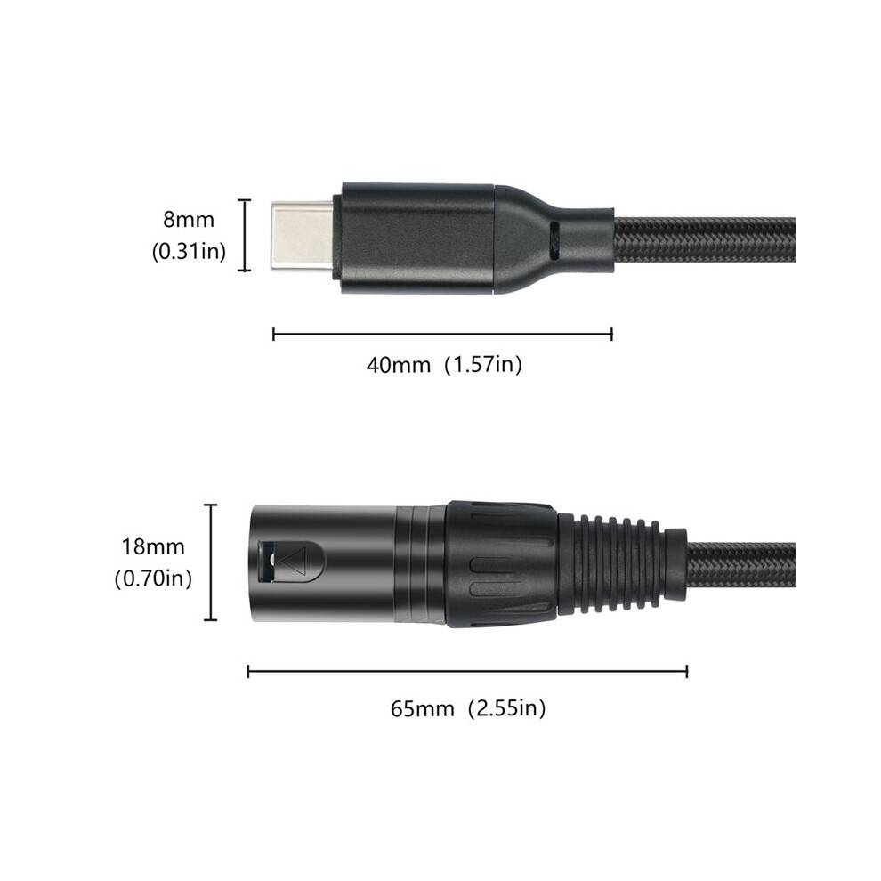 USB C to XLR Cable,6.6 FT XLR Male to USB C Converter Adapter,Stereo Cable for Amplifier, Speaker, Mixer Console, Etc