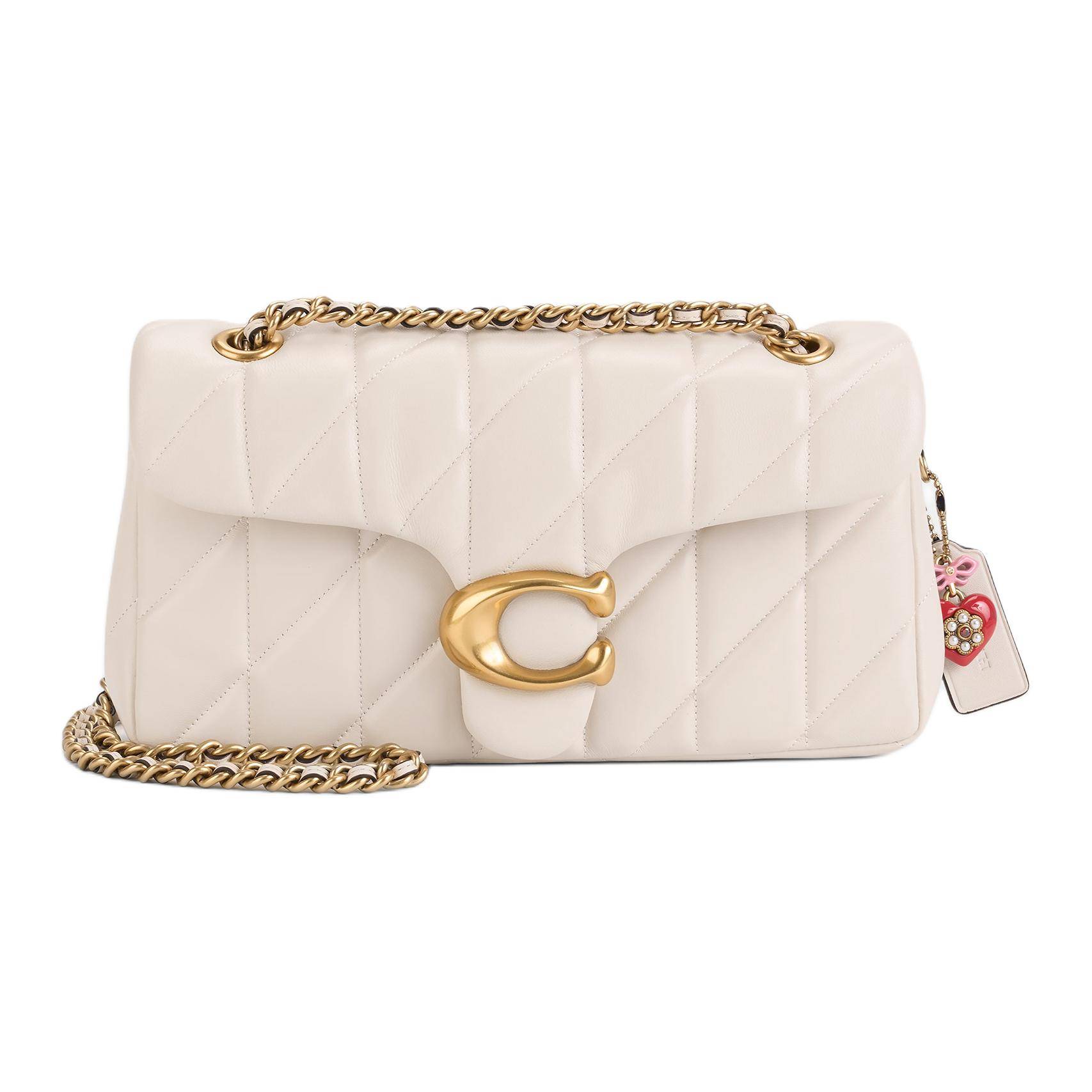 Coach Tabby 26 Hjärtformad Hänge Axelväska Crossbody Damväskor Guld Kräm CBR72-B4HA