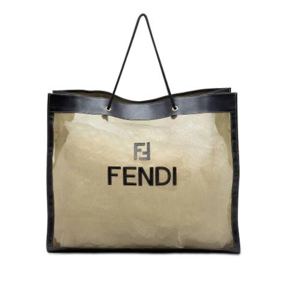 Fendi Vintage Pre-owned Mesh Tote Bag - Vintage - Dame - Brun - ONE SIZE - Læder