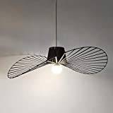 Vintage Suspension Vardagsrum Vertigo LED Hängande Ljuskrona Lamparmatur Pendellampor Glasfiber/Polyuretan Hatt Ljuskrona E27 för Restaurang Bar Cafe Lampskärm (100CM, svart)