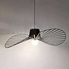 Vintage Suspension Vardagsrum Vertigo LED Hängande Ljuskrona Lamparmatur Pendellampor Glasfiber/Polyuretan Hatt Ljuskrona E27 för Restaurang Bar Cafe Lampskärm (100CM, svart)