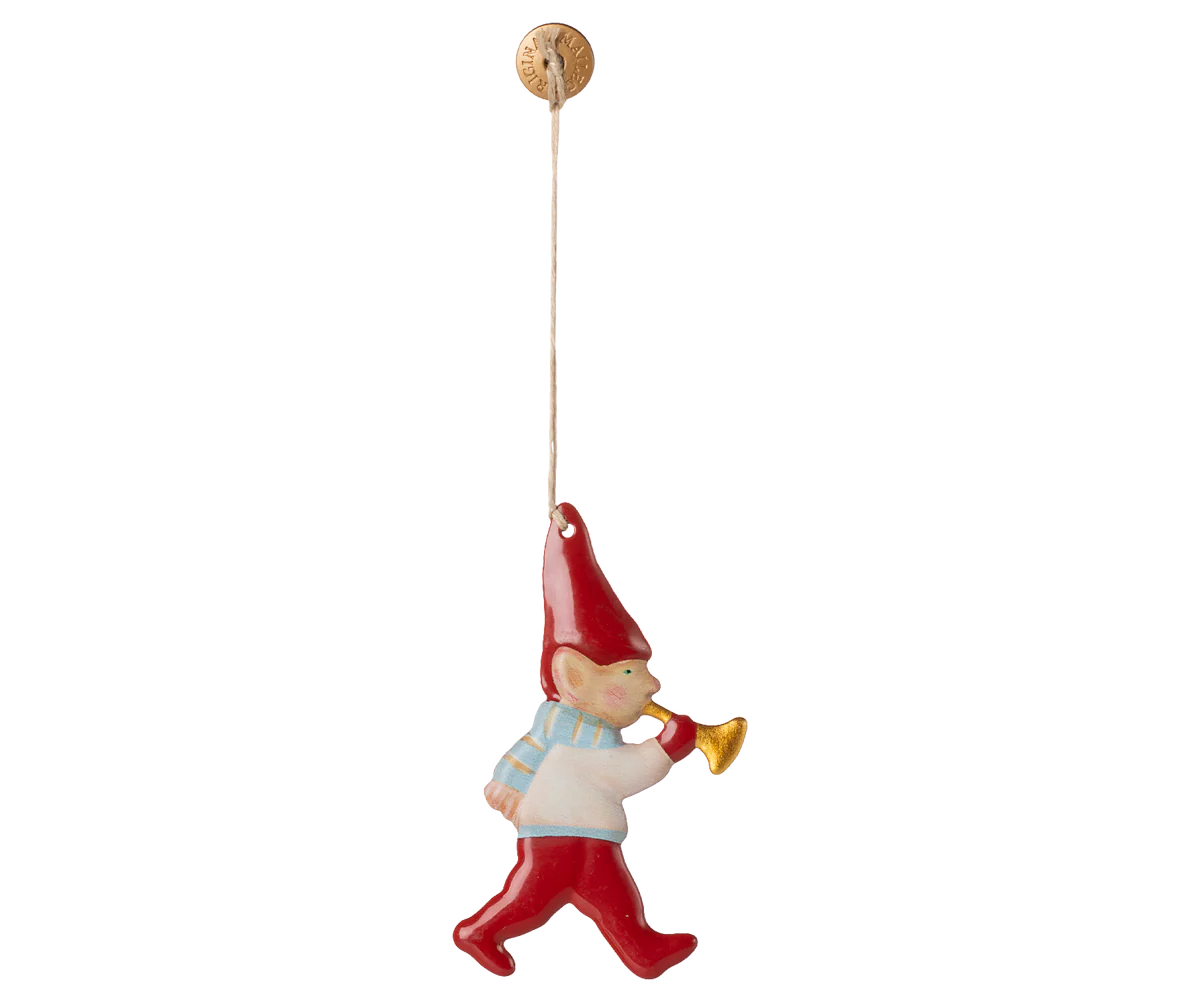 Metal ornament, Nisse - Trompet, Maileg