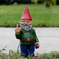 Have-nisse, 3d dværge, polyresin udendørs mellemfinger-nisse-statue
