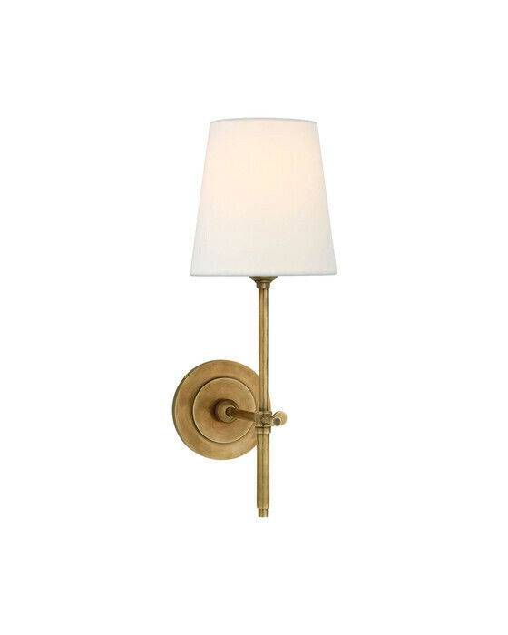 Visual Comfort Bryant vägglampa nickel/linne (H: 36,2 x B: 14 cm)