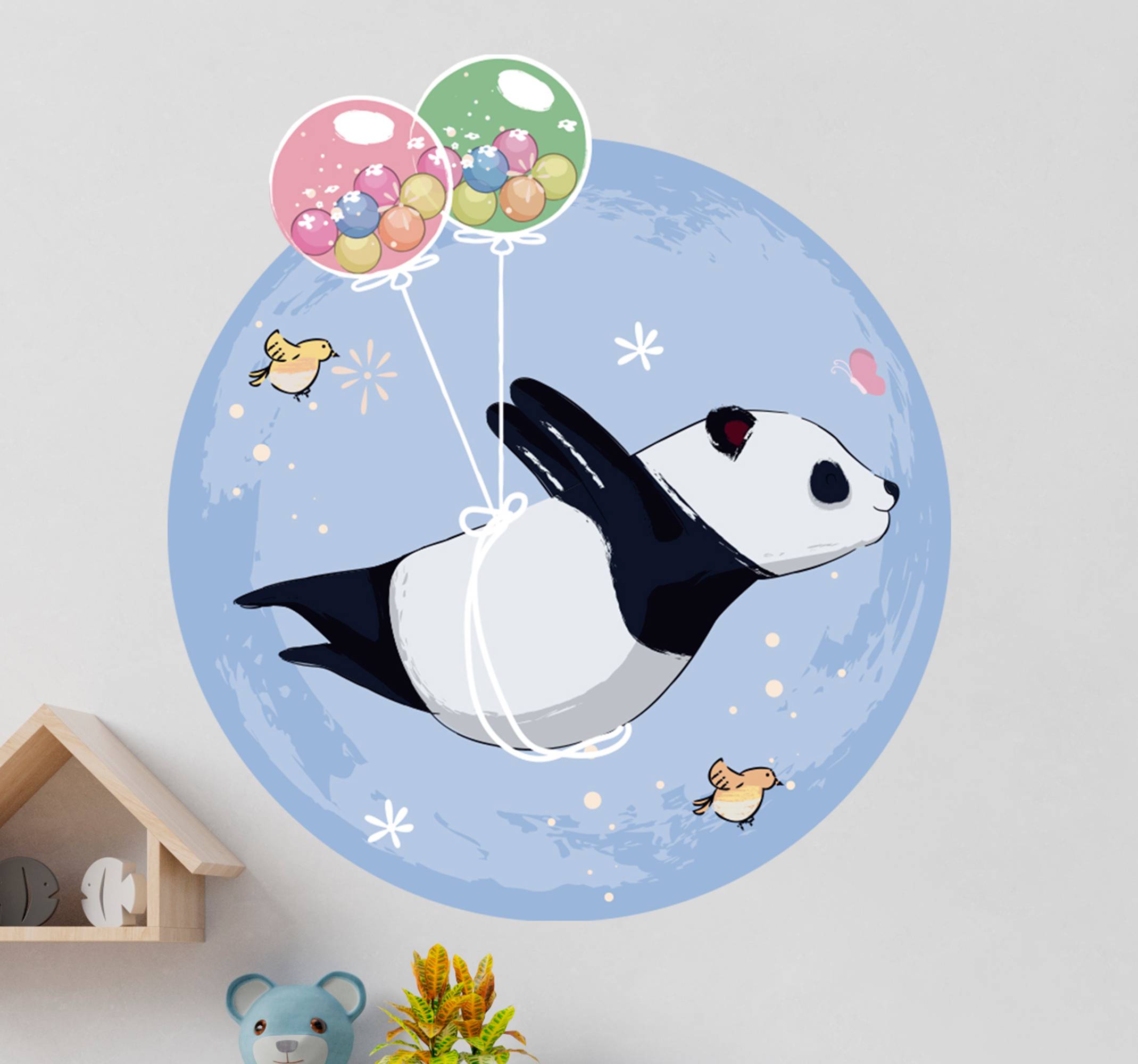 Flygande panda illustration väggkonst
