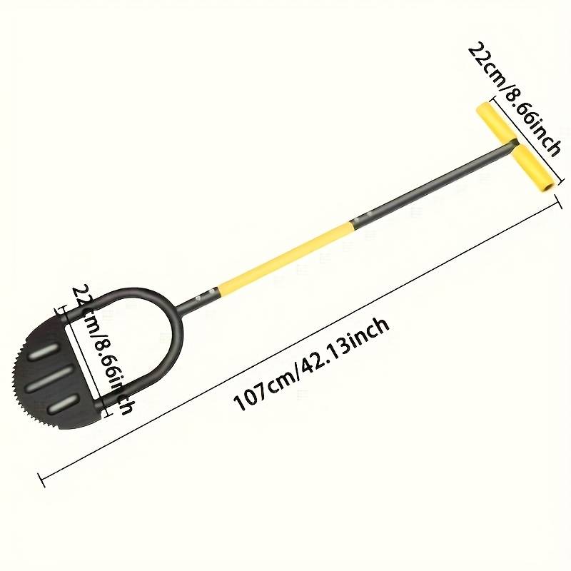 TEMU Manual Trimming Shovel With A Handle, Semi-circular Lawn Edging Tool, Serrated Hand Lawn Edging Tool For Step Trimming