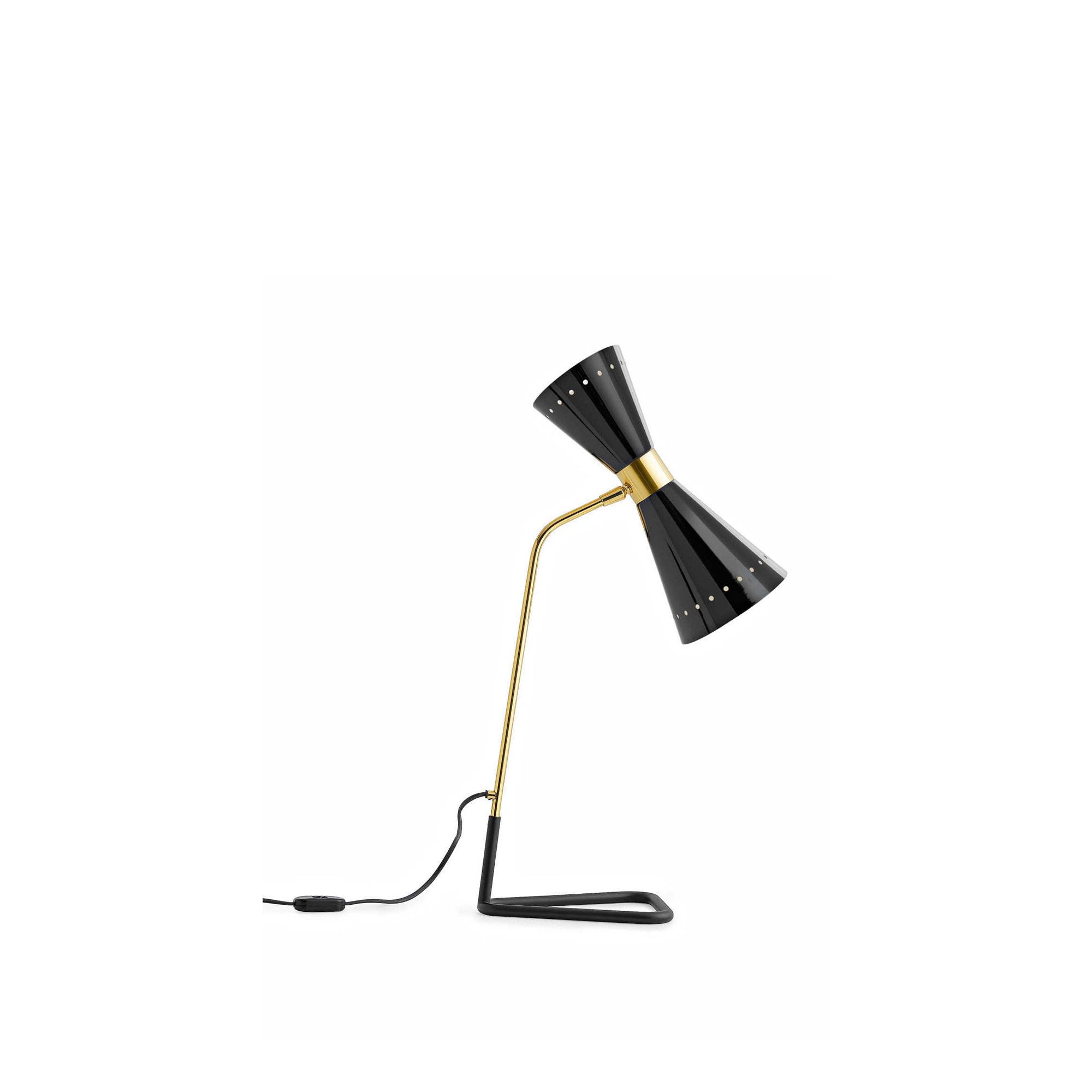 Stilnovo - Megafono Table Lamp, Black/Gold - Bordslampor - Svart