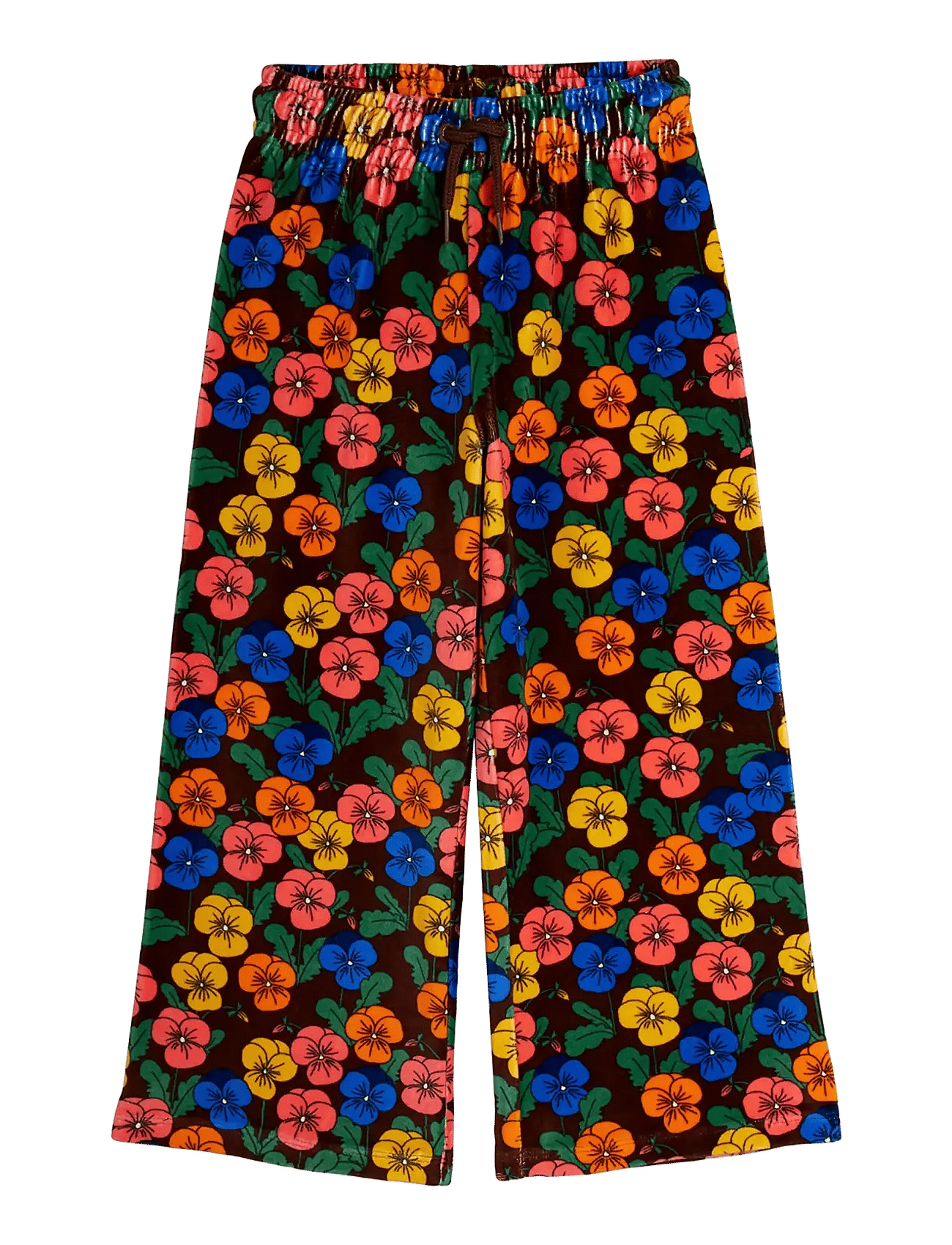 Mini Rodini Violas Aop Velour Trousers - Brown - 68/74