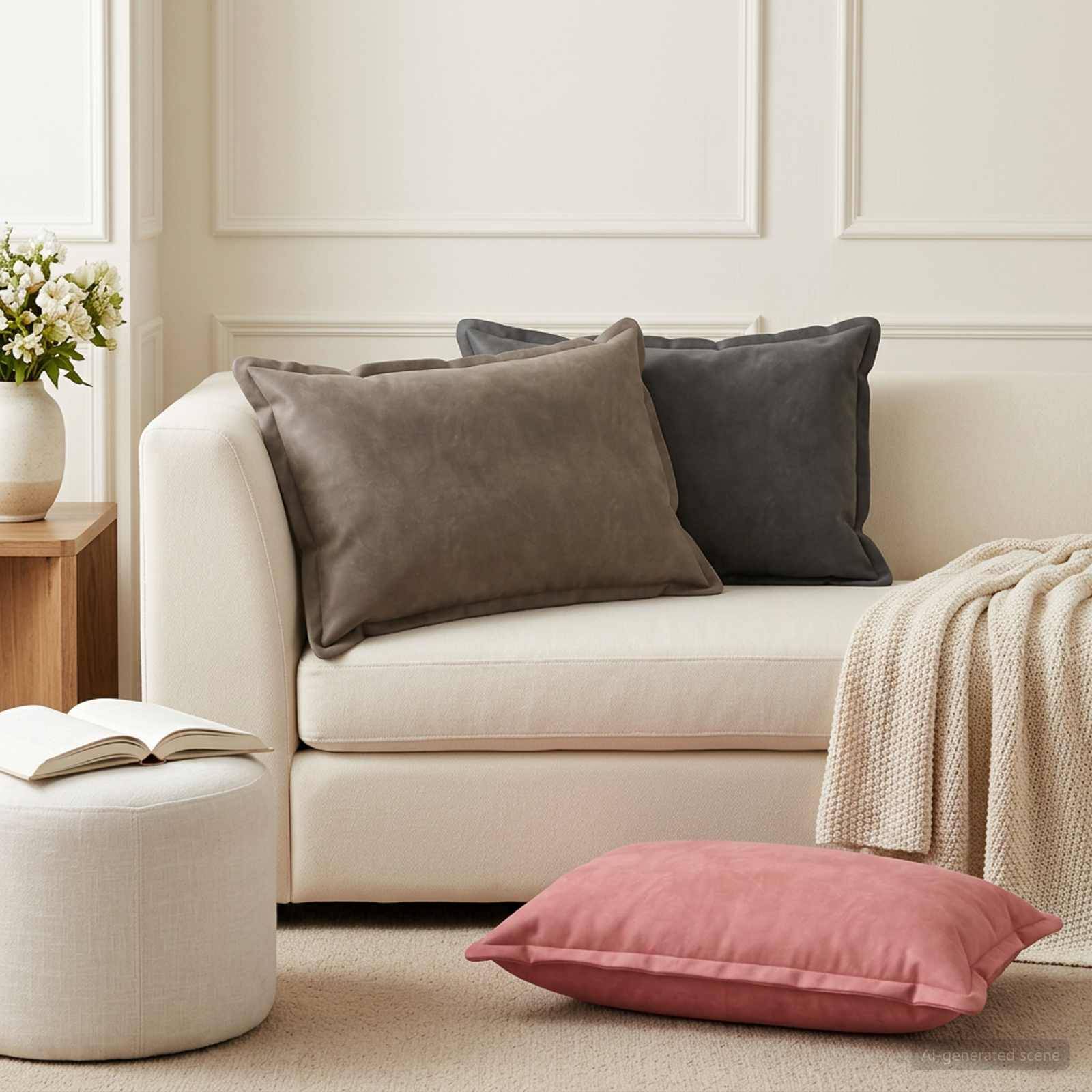 vidaXL Kuddöverdrag 2 pcs HOUTEN Rosa 50 x 80 cm Sammet