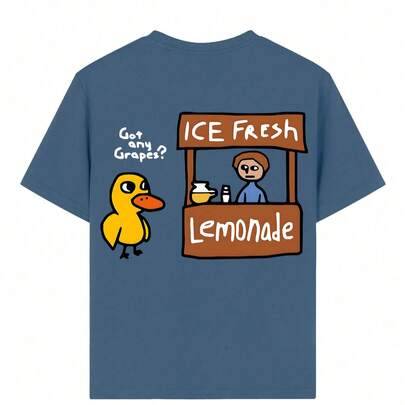 T-shirt med tecknat tryck för tween-pojkar, lämplig för utomhussporter, avslappnad mångsidig topp för vår/sommar - Blågrön (6Y,7Y,8Y,9Y,10Y,14Y,11Y,12Y,13Y)