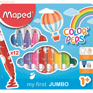 Maped Filzstift Color'Peps Long Life Maxi 5,9mm farbig sortiert VE=12