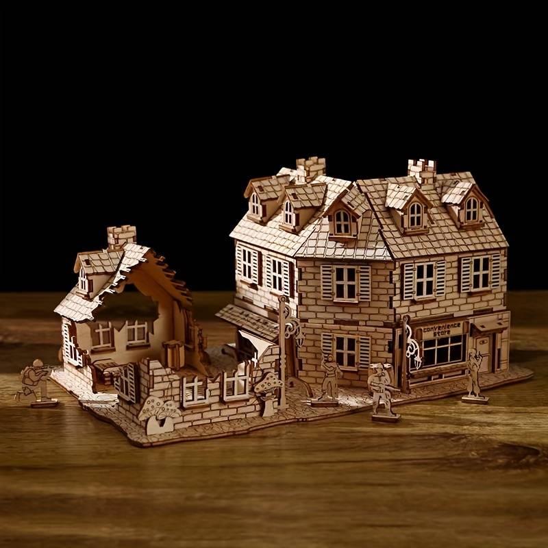 TEMU Wooden 3d Jigsaw Puzzle Toy - Creative Handmade Diy Artwork - Peace Series - Christmas Gift - Wooden Creative Office Desktop Decoration