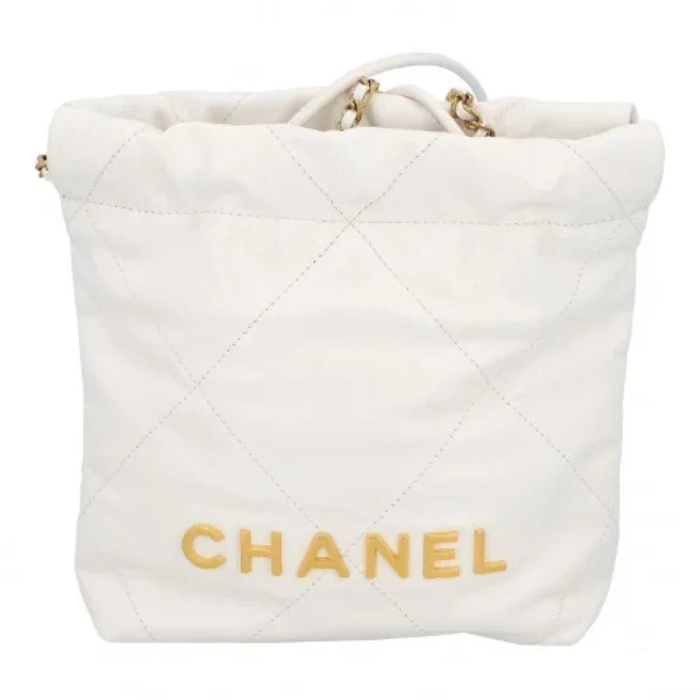 Chanel Vintage Pre-owned Laeder chanel-tasker - Vintage - Dame - Hvid - ONE SIZE - Uld