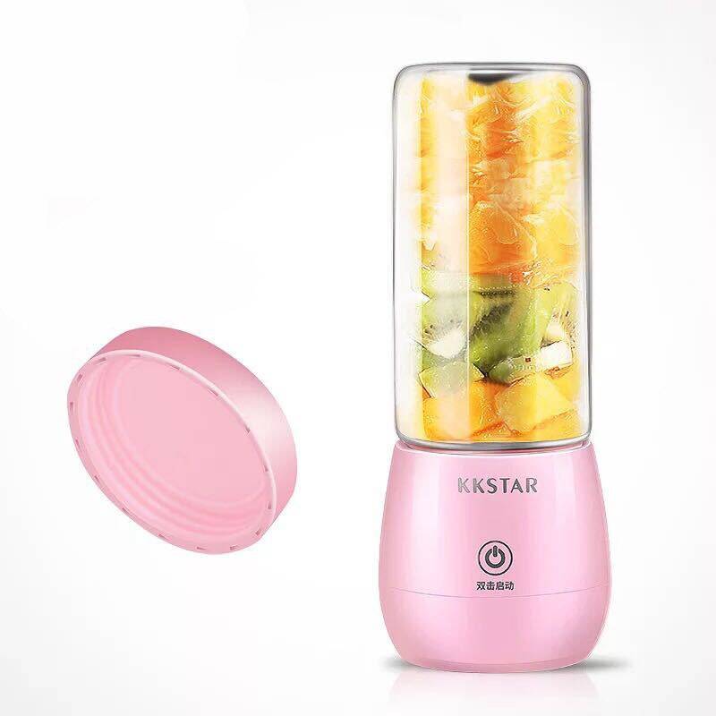 450ml bärbar elektrisk juicer mixer automatisk trådlös multifunktionell usb laddning juicer skär mixer juce glas kopp bekvämt - 1 kopp rosa