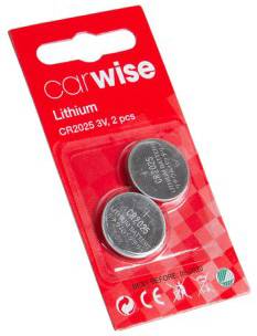 Knappcellsbatteri CR2025 Carwise - VW - Mercedes - Toyota - Volvo - Skoda - Nissan - Ford - Seat