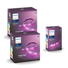 Philips Hue - 2x Lightstrip Plus Starter Kit 2 meter & 1x Lighstrip 1 Meter Extension - Bundle - Fri fragt og klar til levering - Prismatch