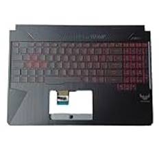 XINDIKBHUB bakgrundsbelyst handstöd laptop-tangentbord för ASUS TUF Gaming FX505 FX505D FX505GT FX86 FX86G Palmrest med bakgrundsbelyst tangentbord 15,6 brittisk layout-röd