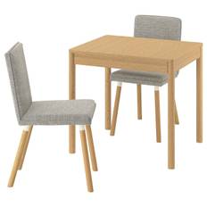 TONSTAD / TONSTAD bord och 2 stolar, ekmönstrad/Viarp beige/brun ekmönstrad, 80/120x70 cm