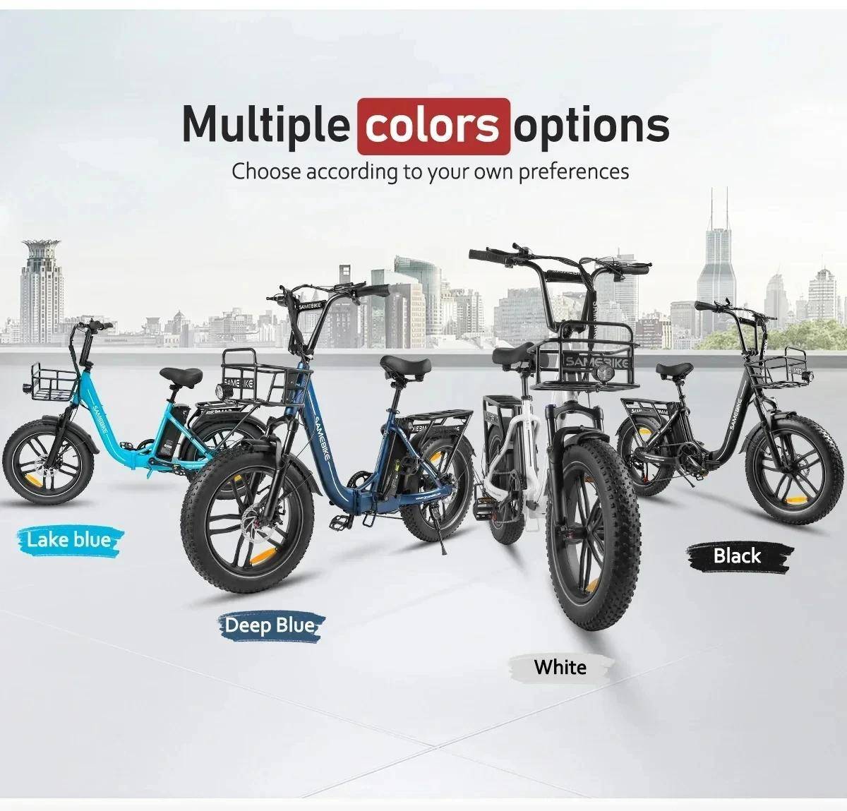 2026 ny C05 Pro Elcykel 500W motor, 36V 13AH batteri, 20 * 4,0-tums däck, elektrisk cykel med vikbar fetram i aluminiumlegering svart