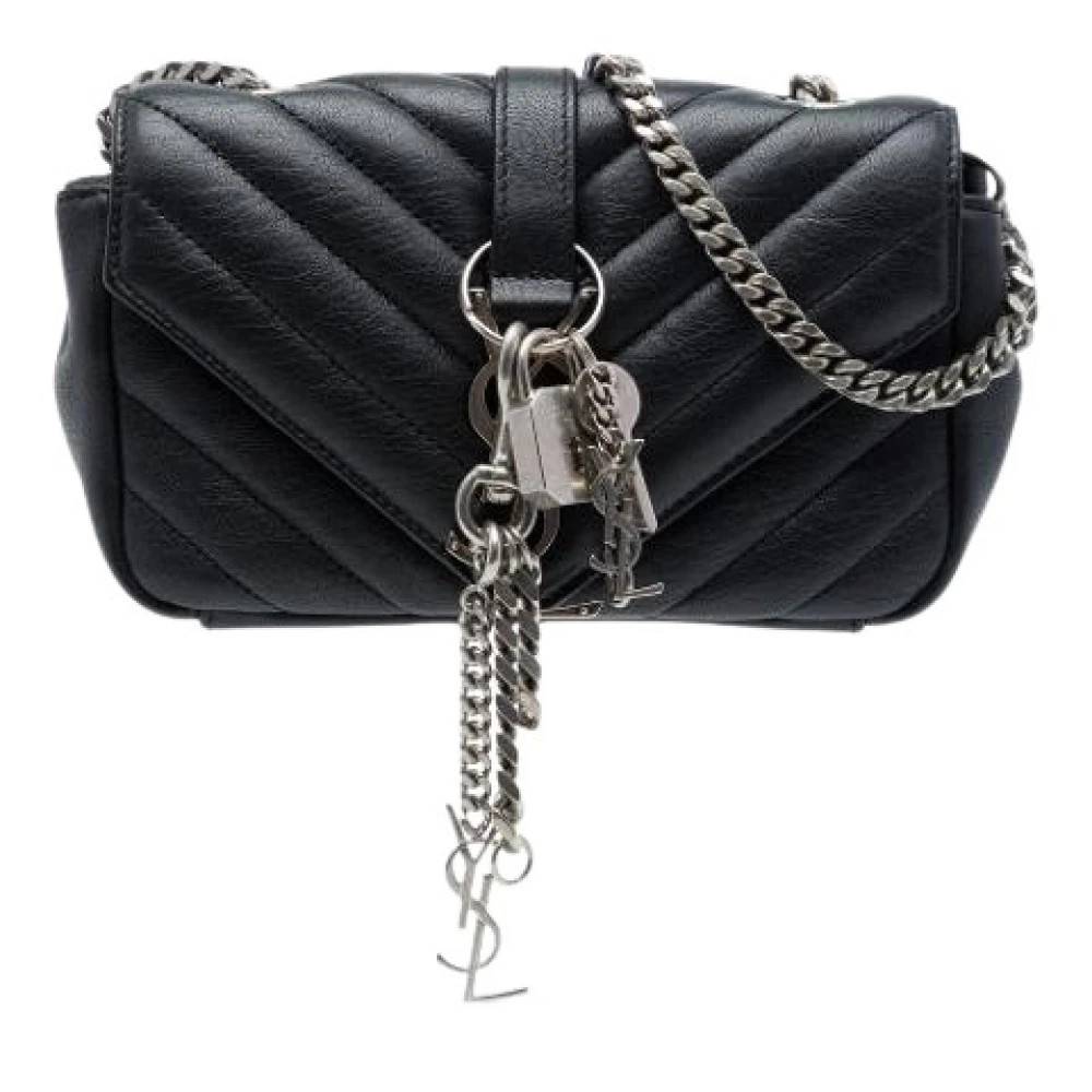Yves Saint Laurent Vintage Pre-owned quiltet crossbody-taske - Vintage - Dame - Sort - ONE SIZE - Uld