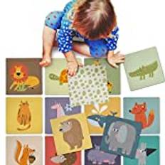 Memo² kortspel minnesspel - med söta par av djur; Spel pedagogiska leksaker för barn från 2 år (Jumbo XXL - 36 kort)