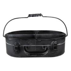 Dekorativt Fat Bricka 41x26x11 cm Svart järn Oval