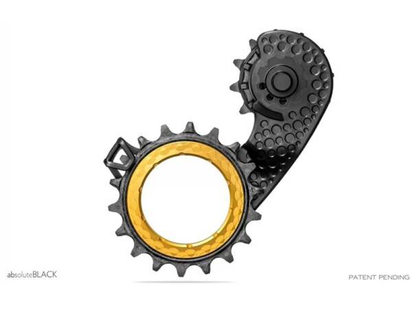 AbsoluteBlack HOLLOWcage Pulleyhjul Shimano R8000/R9100 Sort/Guld