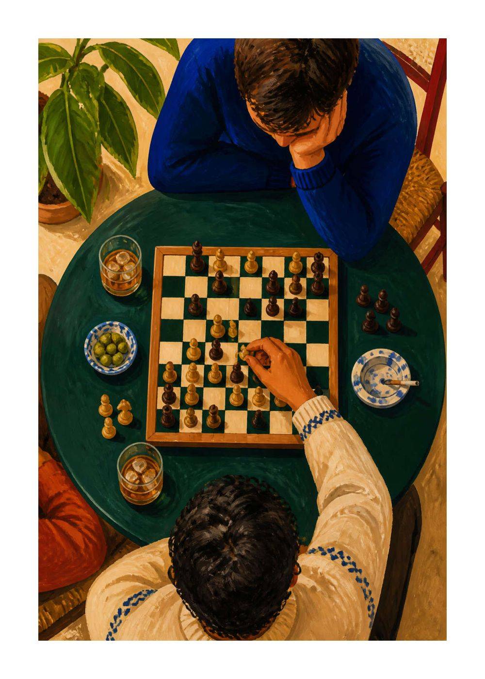 Chess Club Poster - Vit kant / 50x70 cm