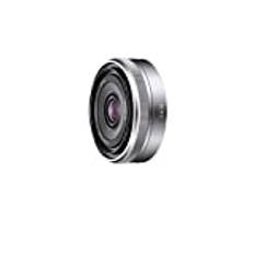 Sony SEL-16F28 Super Weitwinkel-Objektiv (Festbrennweite, 16 mm, F2.8, APS-C, geeignet für A6000, A5100, A5000 und Nex Serien, E-Mount) silber