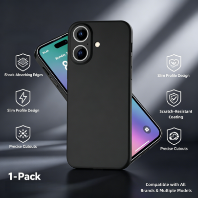 1 st 2026 ny svart silikonmobilskal, passar för Case/S Am Sung Case/Mi Phone Case/Hua Wei Phone Case/Galaxy Phone Case Plus Phone Case/Transsion Phone (Multi-size)