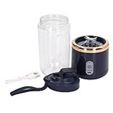 Wakects Elektrisk minimixer, 300 ml bärbar mixer, fruktmixer, 1 200 MAh, USB-laddning mini juicepress med lock, 6 smoothie-blad (blå, 6 blad, lock)