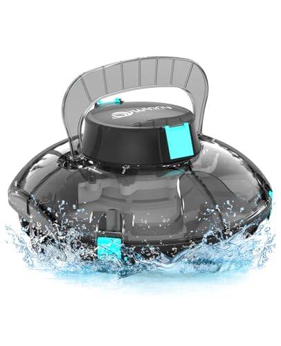 WINNY POOL CLEANER Winny 200 Poolroboter, Poolsauger kabellos mit Akku, 75 Min. Laufzeit, für Aufstellpools bis 60 m², Doppelfiltration, Automatisches Parken, Kompakt Leicht