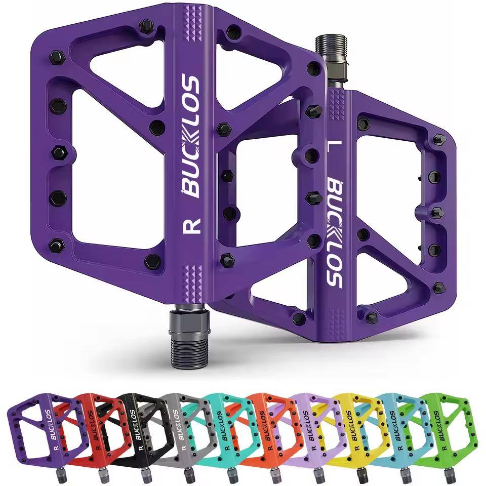 Dubbla DU-lager Nylon Cykelpedaler med Reflektor Ultralätta Cykelpedaler Vattentäta Cykelplattformspedaler Cykeltillbehör gul
