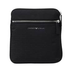 Emporio Armani, Taske, Herre, Sort, ONE SIZE, Uld, Logo Print Skuldertaske