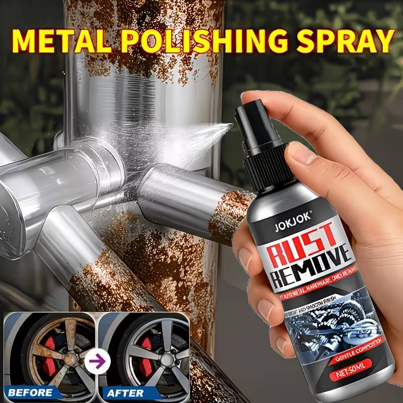 Heavy Duty Rust Remover Spray with Powerful Chemical Formula, Fast Acting Metal Polish & Corrosion Converter for Car Wheels