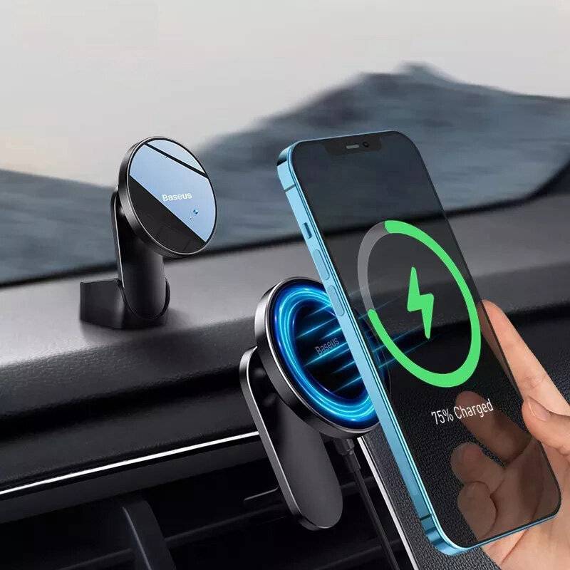 Baseus Magnetisk Trådlös Bil Laddare Dashboard Luftuttag Telefonhållare för iPhone 12 Serie Snabbladdare