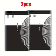 TEMU 2pcs Bl-5c High-capacity Rechargeable Lithium Batteries For 1100, 1110, Phones, Radios, And Speakers - 1000mah, Aluminum, Long-, Compatible With Digital Cameras