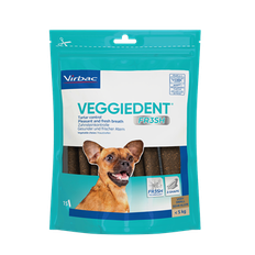 Virbac VeggieDent FRESH. Tyggestænger til hunde. VERY SMALL under 5 kg. 6 poser x 120 g.