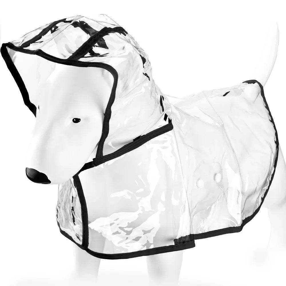 Transparent Waterproof Dog & Cat Raincoat Cape Poncho | Windproof Rain Coat for Small Dogs & Puppies - Black / XXL (XXL)