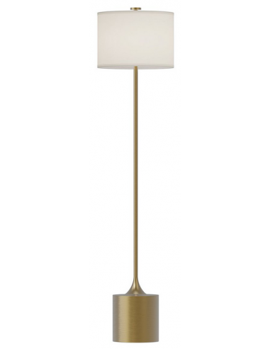 ISSA Gulvlampe i stål og linned H155,6 cm 1 x E27 - Børstet guld/Elfenbenshvid