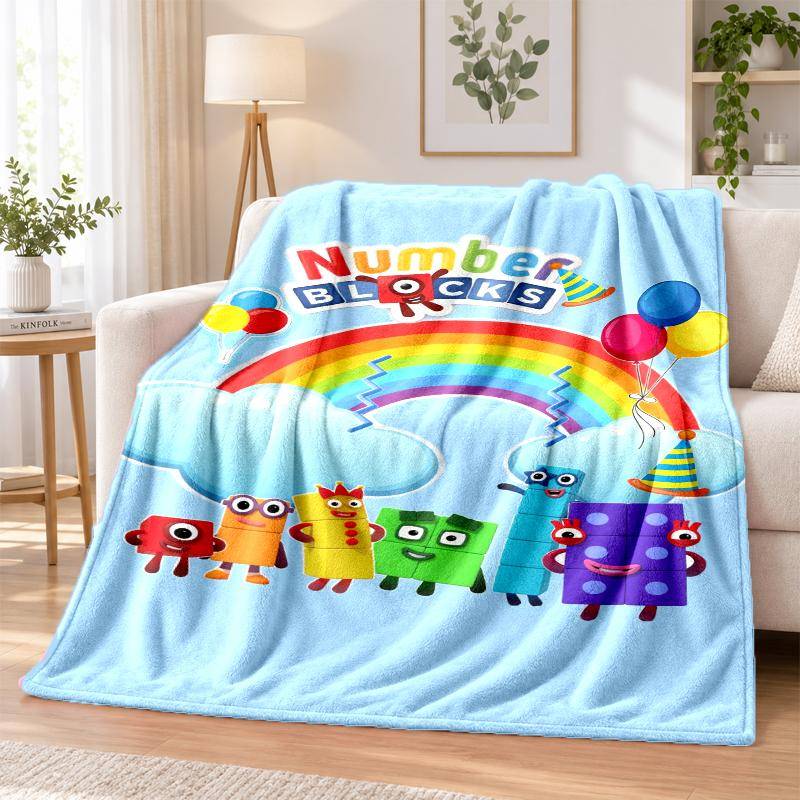 Numberblocks Flanellfilt Mjuk Varm Mysig För Soffa Säng Inomhus Hem Sovrum Användning