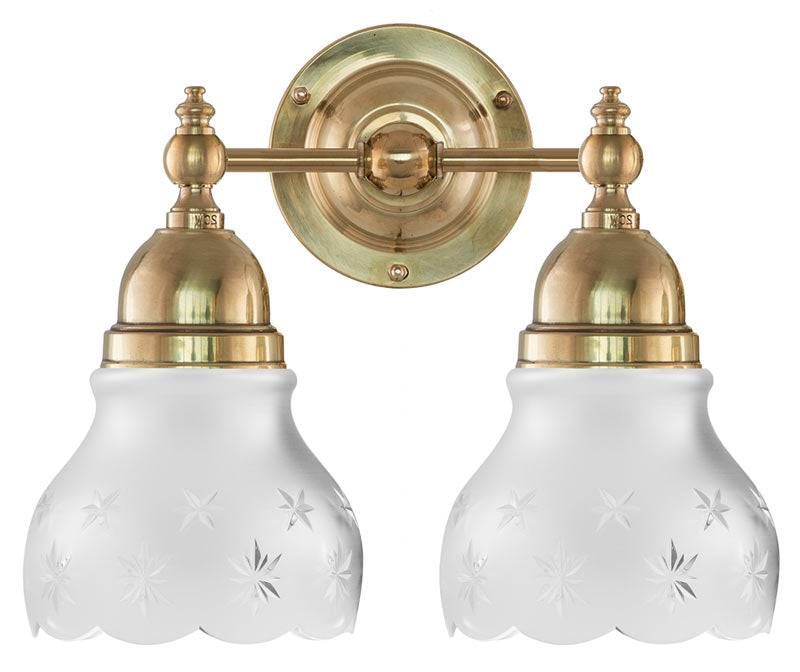 Badeværelseslampe - Bergman messing, slebet, matteret glas
